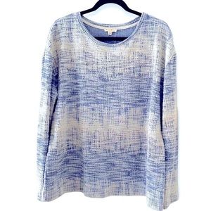 Jane and Delancey Small Long Sleeve Blue/White Knit Shirt